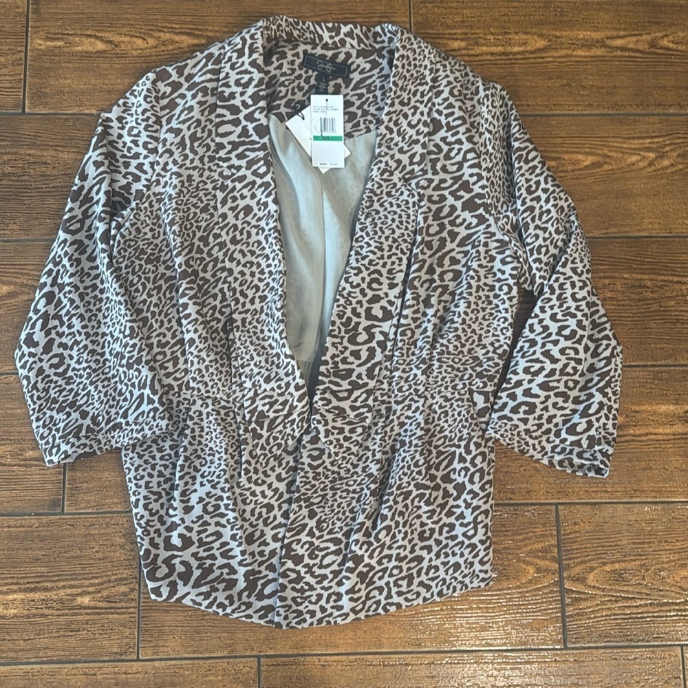Jessica Simpson Leopard Blazer Size Large NWT